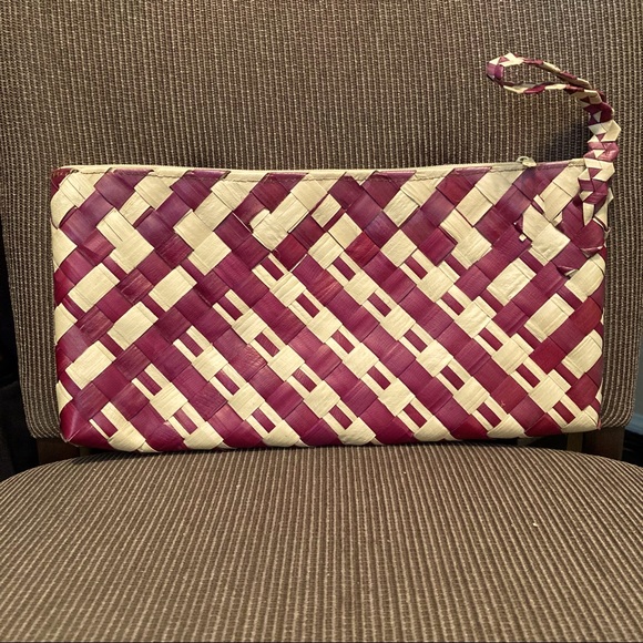 Authentic handwoven straw weave clutch purse - Picture 1 of 6
